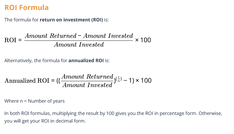 ROI Formula